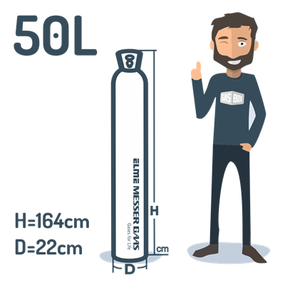 Carbon dioxide 50L with dip tube 21.8