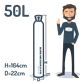 Carbon dioxide 50L with dip tube 21.8